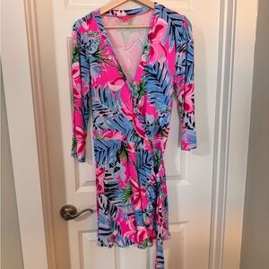 Lilly Pulitzer EUC Jessalynne romper in Cockatoo Pink Pretty in Pink sz large